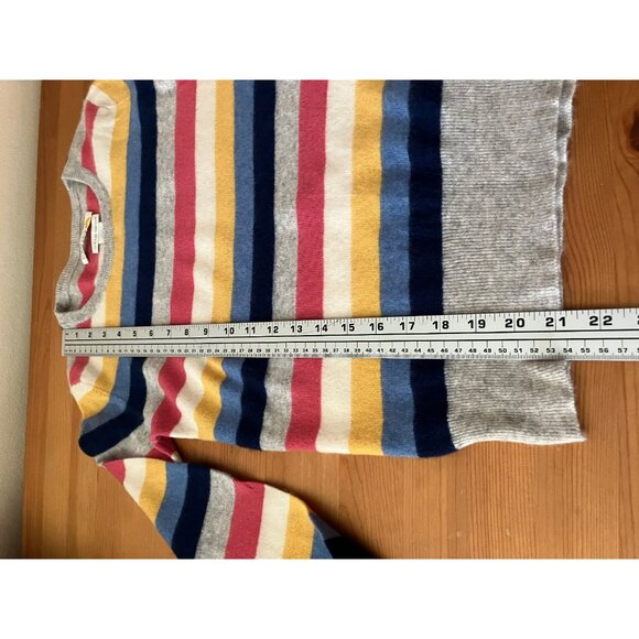 C & C California 2 Ply Cashmere Multicolor Striped Ladies Pullover Sweater XS - Picture 8 of 11